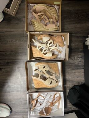 **Bulk buy**Women’s Beige Cork Wedge Sandals - Neutral Espadrille Style